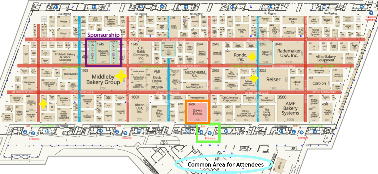 West Hall Show Floor - Labeled